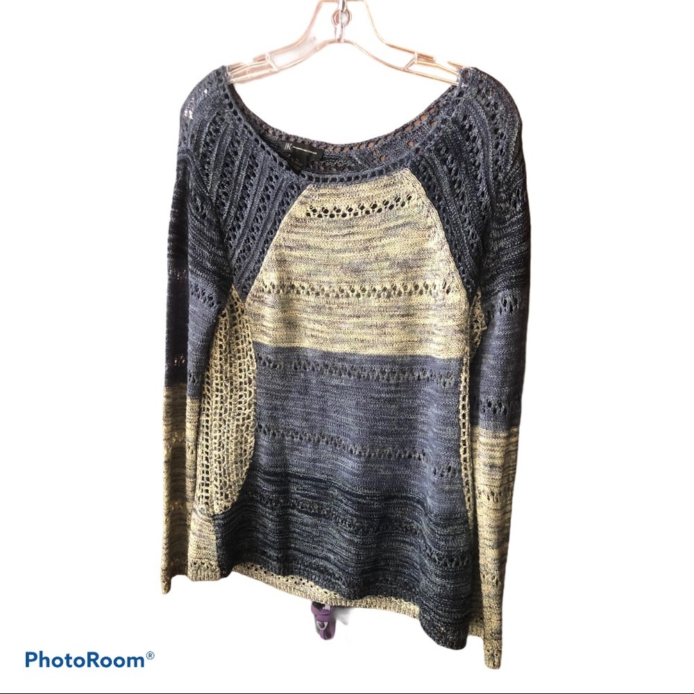 INC . Tan & Gray Sweater